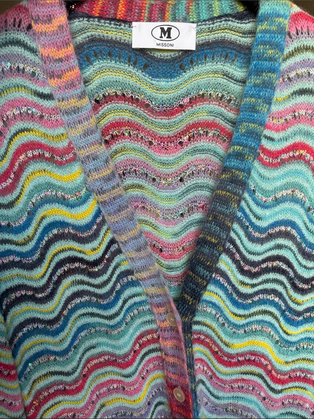 Missoni Multicolor Wave Knit Long Cardigan-NEW - Picture 6 of 6